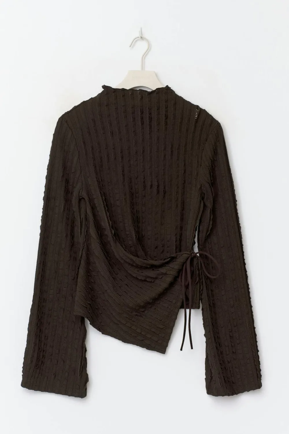 Online Gina Tricot Textured tie detail top Bruin