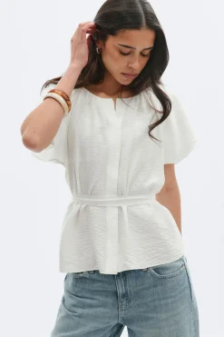 Outlet Gina Tricot Tie back blouse Wit