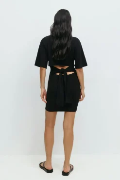 Hot Gina Tricot Tie back dress Zwart