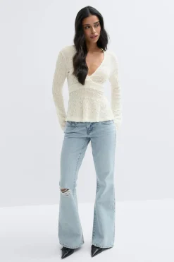 Gina Tricot Tie back top Wit