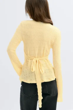 Hot Gina Tricot Tie back top Geel