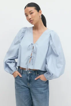 Sale Gina Tricot Tie blouse Blauw