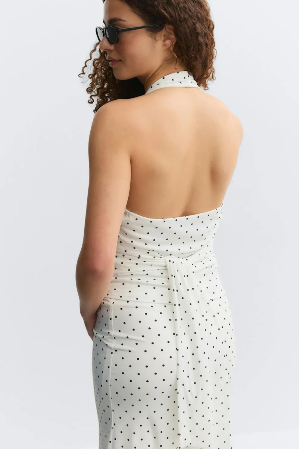 Clearance Gina Tricot Tie detail halterneck top Wit