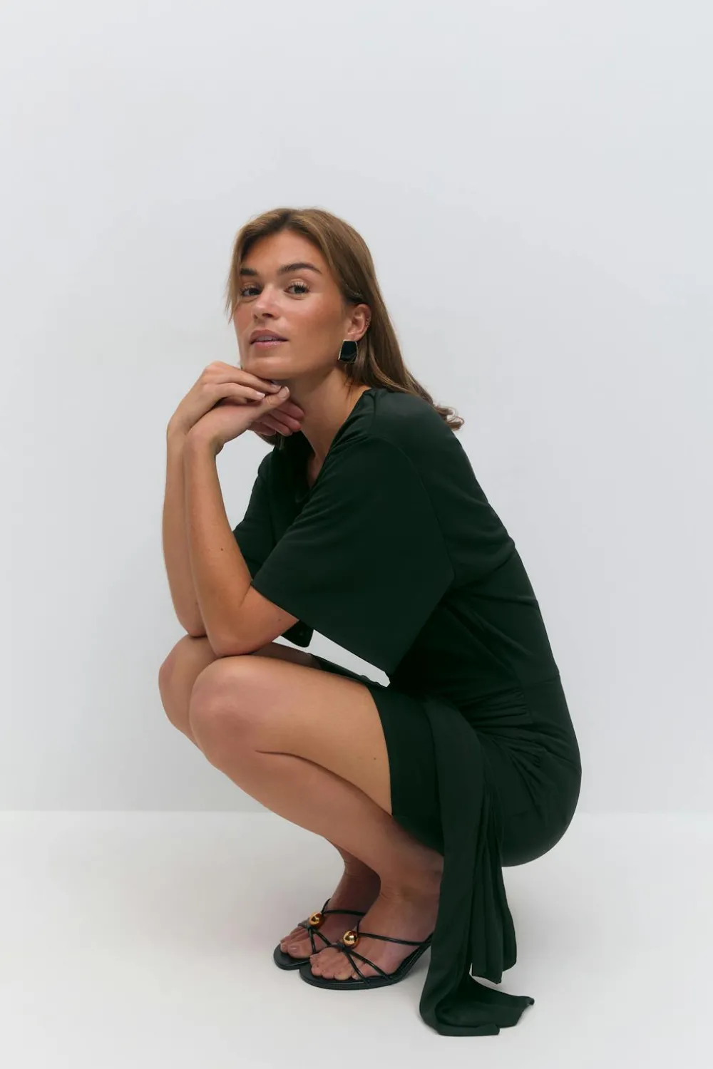 Best Gina Tricot Tie shortsleeve dress Zwart