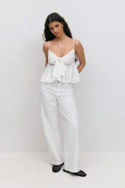Hot Gina Tricot Tie singlet Wit