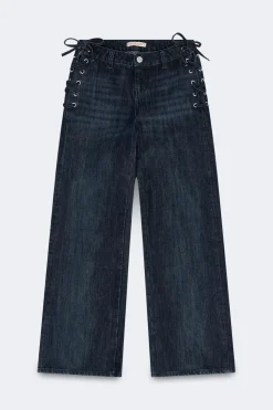 Clearance Gina Tricot Tied up loose jeans Blauw