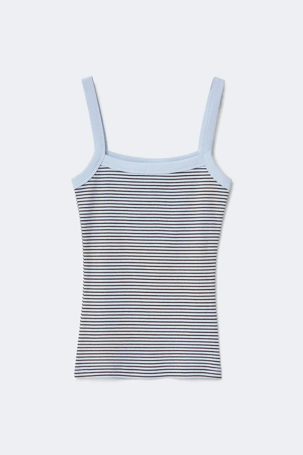 New Gina Tricot Tight fit rib singlet Blauw