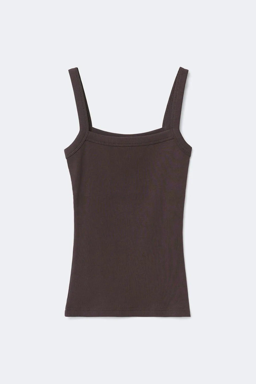 Hot Gina Tricot Tight fit rib singlet Bruin