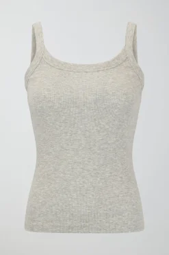 Discount Gina Tricot Tight fit rib singlet Grijsv