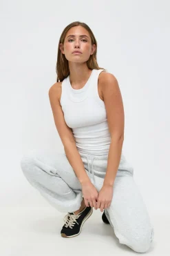 Online Gina Tricot Tight fit rib tank Wit