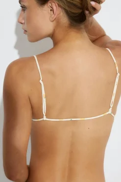 Online Gina Tricot Triangle front tie bikini top Wit