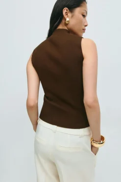 Discount Gina Tricot Turtleneck knitted top Bruin