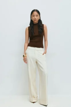 Discount Gina Tricot Turtleneck knitted top Bruin