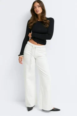 Clearance Gina Tricot Twisted wide jeans Wit