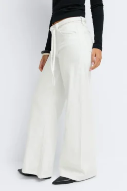 Clearance Gina Tricot Twisted wide jeans Wit
