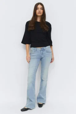 Clearance Gina Tricot Ultra low bootcut jeans Blauw