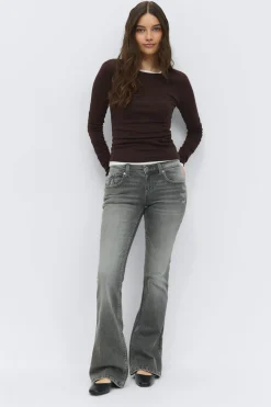 Gina Tricot Ultra low bootcut jeans Zwart
