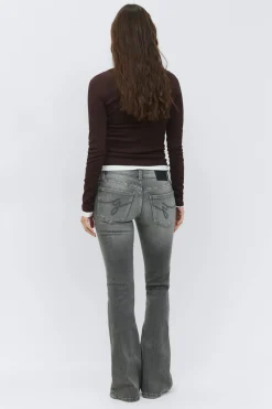 Gina Tricot Ultra low bootcut jeans Zwart