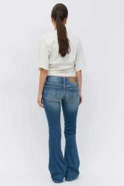 Discount Gina Tricot Ultra low bootcut jeans Blauw