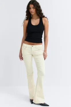 Clearance Gina Tricot Ultra low bootcut jeans Wit