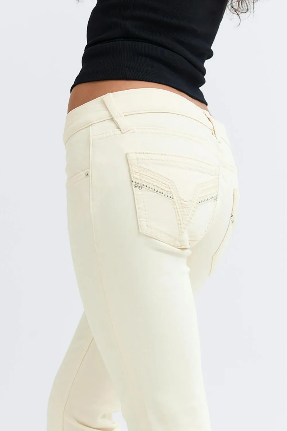Clearance Gina Tricot Ultra low bootcut jeans Wit