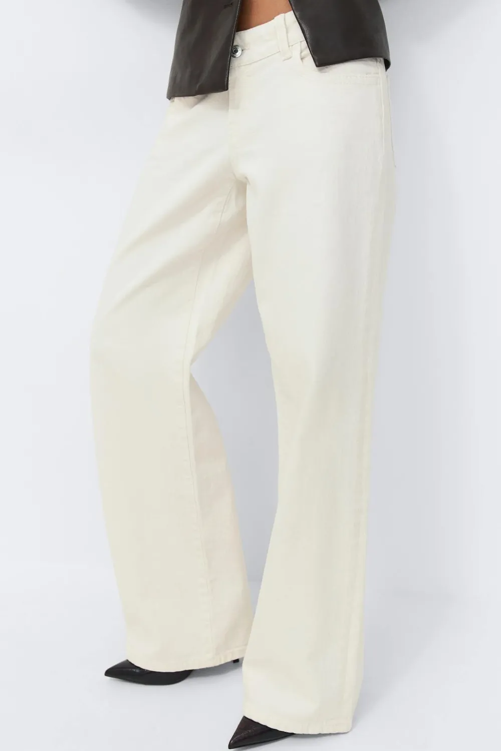 Sale Gina Tricot Ultra low wide jeans Wit