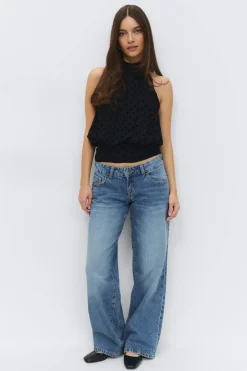 New Gina Tricot Ultra low wide jeans Blauw