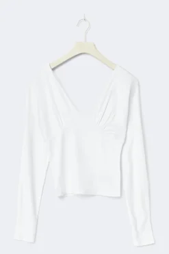 Clearance Gina Tricot V-neck top Wit