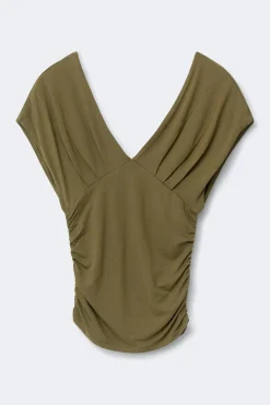 Sale Gina Tricot V-neck top Groen