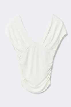 Discount Gina Tricot V-neck top Wit