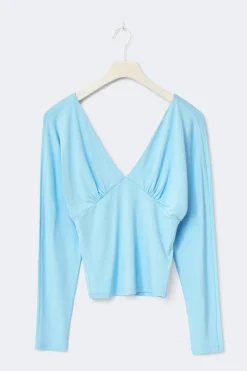 Online Gina Tricot V-neck top Blauw