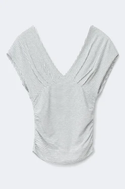 New Gina Tricot V-neck top Zwart