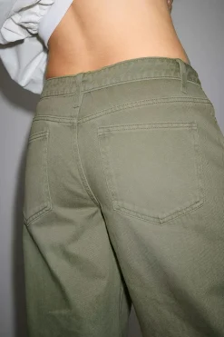Discount Gina Tricot Waist flip wide jeans Groen