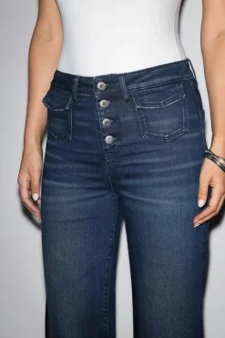 Clearance Gina Tricot Waist hug flare jeans Blauw