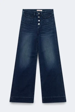 Clearance Gina Tricot Waist hug flare jeans Blauw