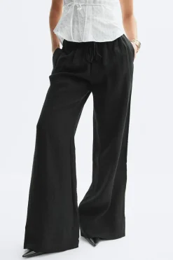 Online Gina Tricot Wide drawstring trousers Zwart