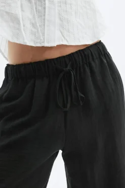 Online Gina Tricot Wide drawstring trousers Zwart