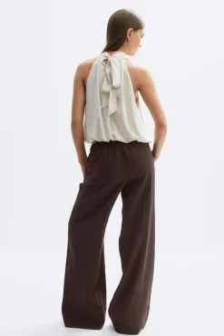 Outlet Gina Tricot Wide drawstring trousers Bruin