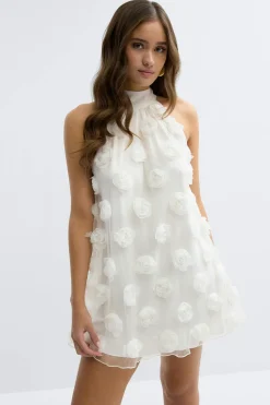 Hot Gina Tricot Wide halterneck mini dress Wit