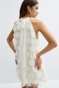 Hot Gina Tricot Wide halterneck mini dress Wit