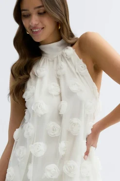Hot Gina Tricot Wide halterneck mini dress Wit
