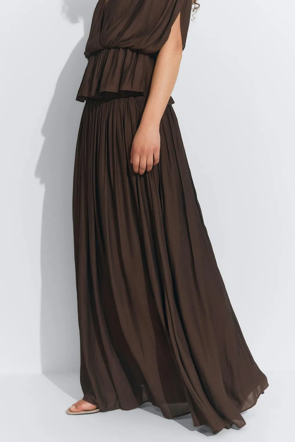 Sale Gina Tricot Wide maxi skirt Bruin