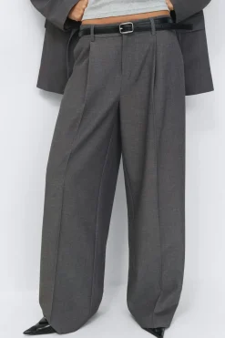 Best Gina Tricot Wide pleated trousers Grijsv