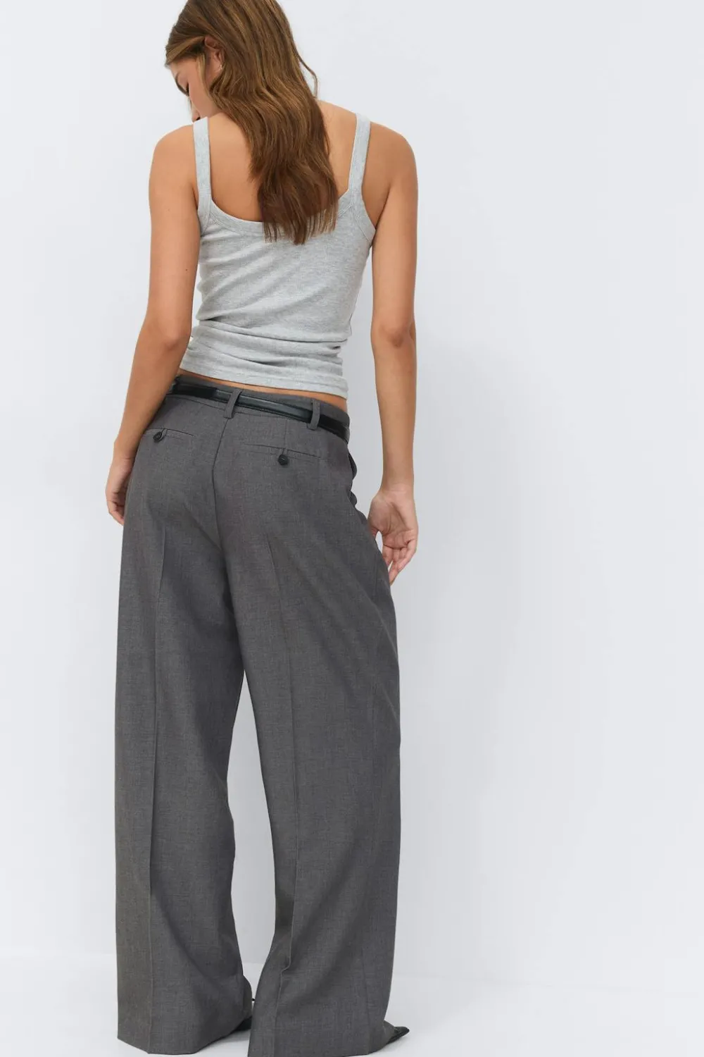Best Gina Tricot Wide pleated trousers Grijsv