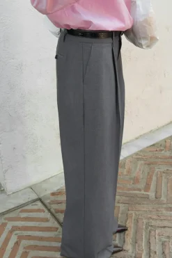 Best Gina Tricot Wide pleated trousers Grijsv