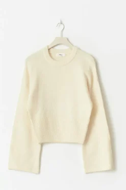 New Gina Tricot Wide sleeve knitted sweater Wit