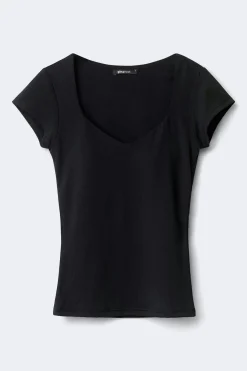 Gina Tricot Wow built-in bra top Zwart