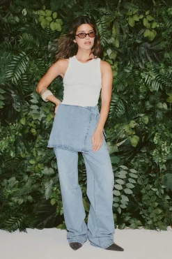 Clearance Gina Tricot Wrap denim hip skirt Blauw