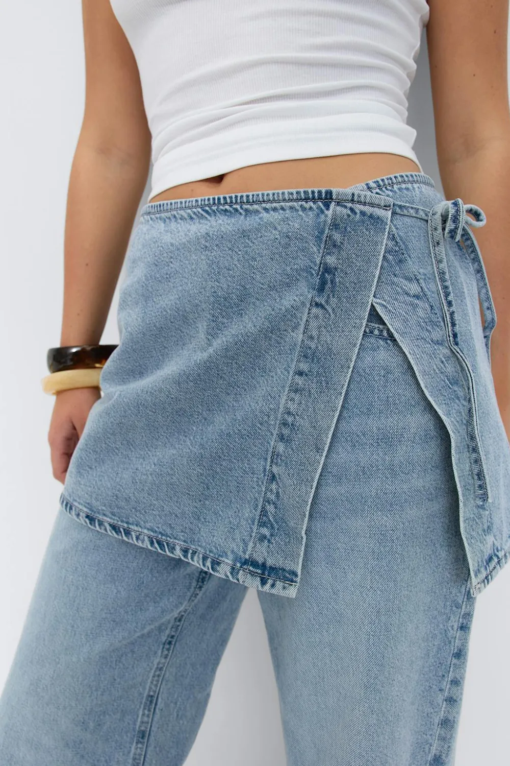 Clearance Gina Tricot Wrap denim hip skirt Blauw