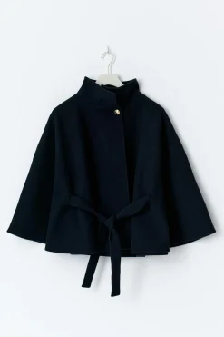 Online Gina Tricot Y belted cape Blauw